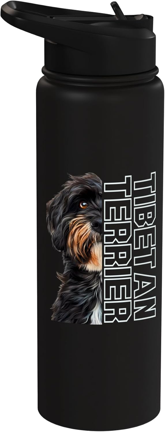 Botella de agua aislada de acero inoxidable terrier tibetano