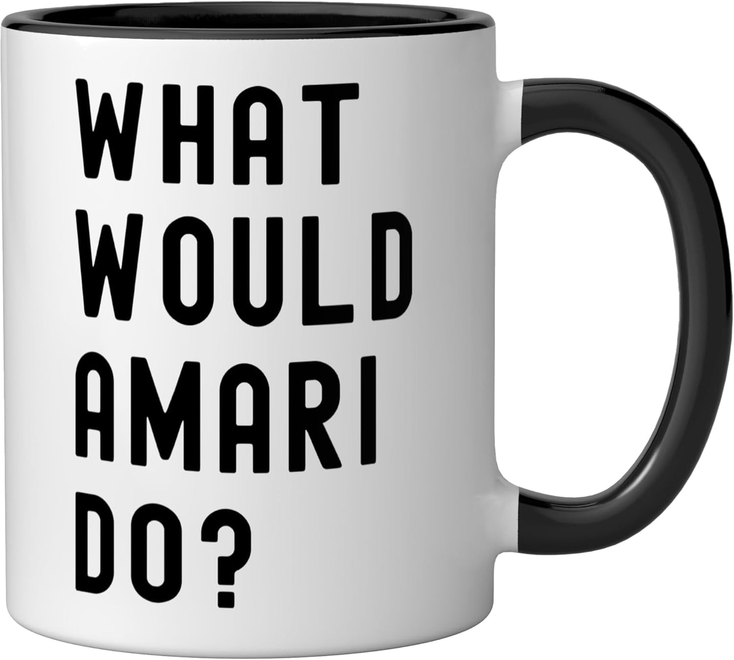 Taza de cerámica What Would Amari Do? Negro/Blanco