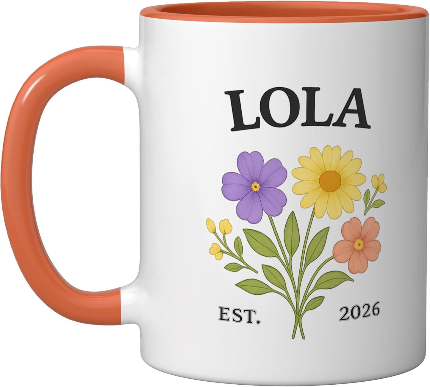 Taza Cerámica Color Naranja/Blanco