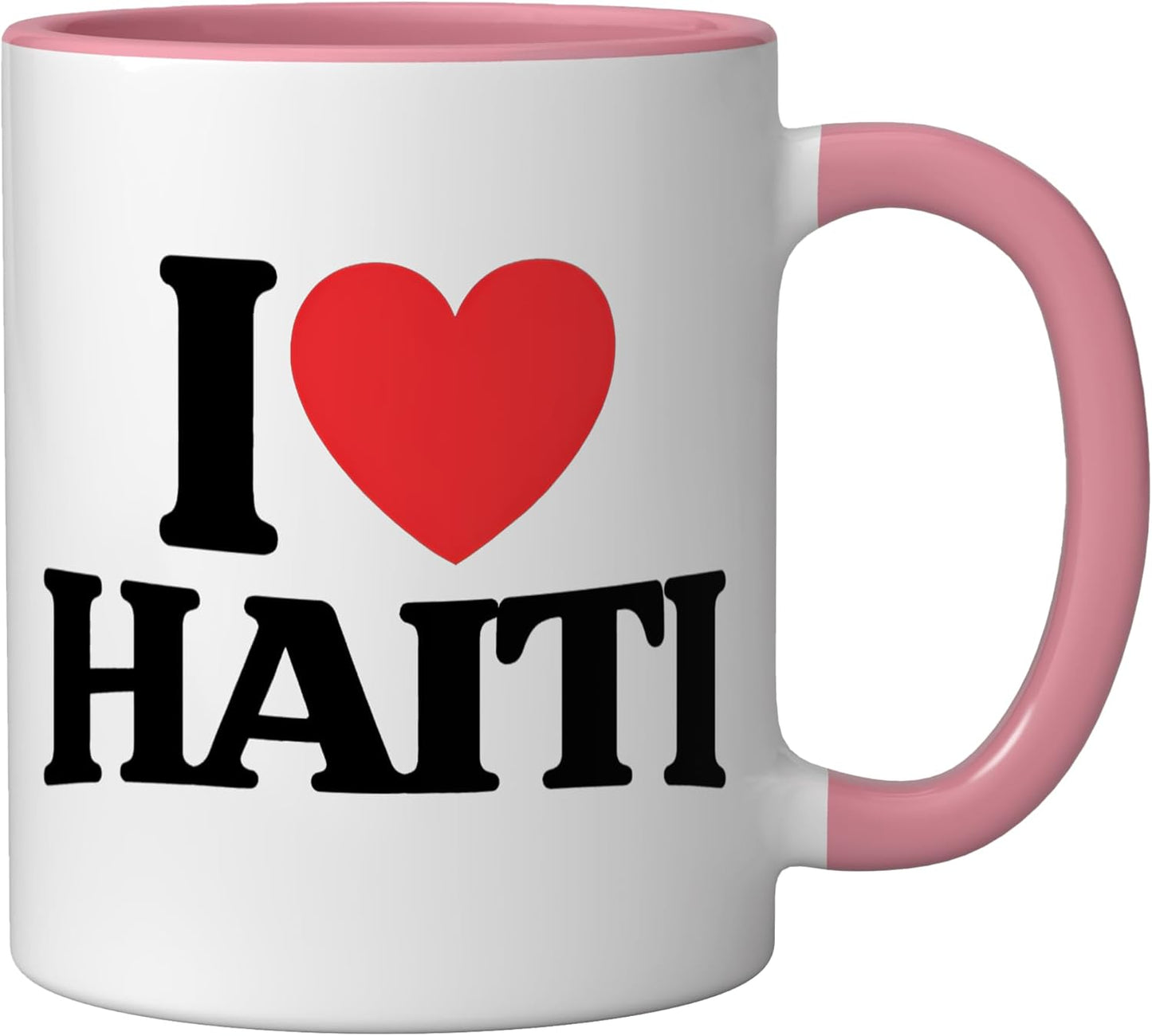 Taza Cerámica Love Haiti Rosa/Blanca