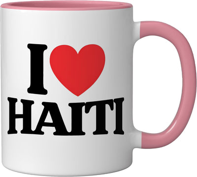 Taza Cerámica Love Haiti Rosa/Blanca