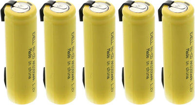 5 Baterías AA NiCD 1.2V 1000mAh con pestañas comp