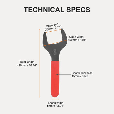 Llave U 3.543pulg vástago rojo acabado negro