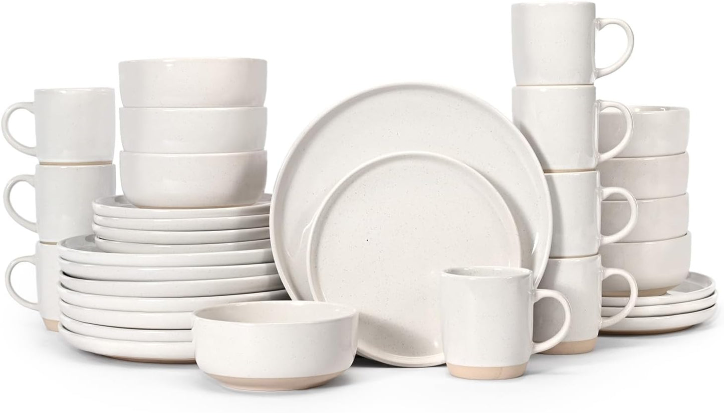 Set 32 Pzas Cerámica Ropa de Mesa 8 Personas Blanco