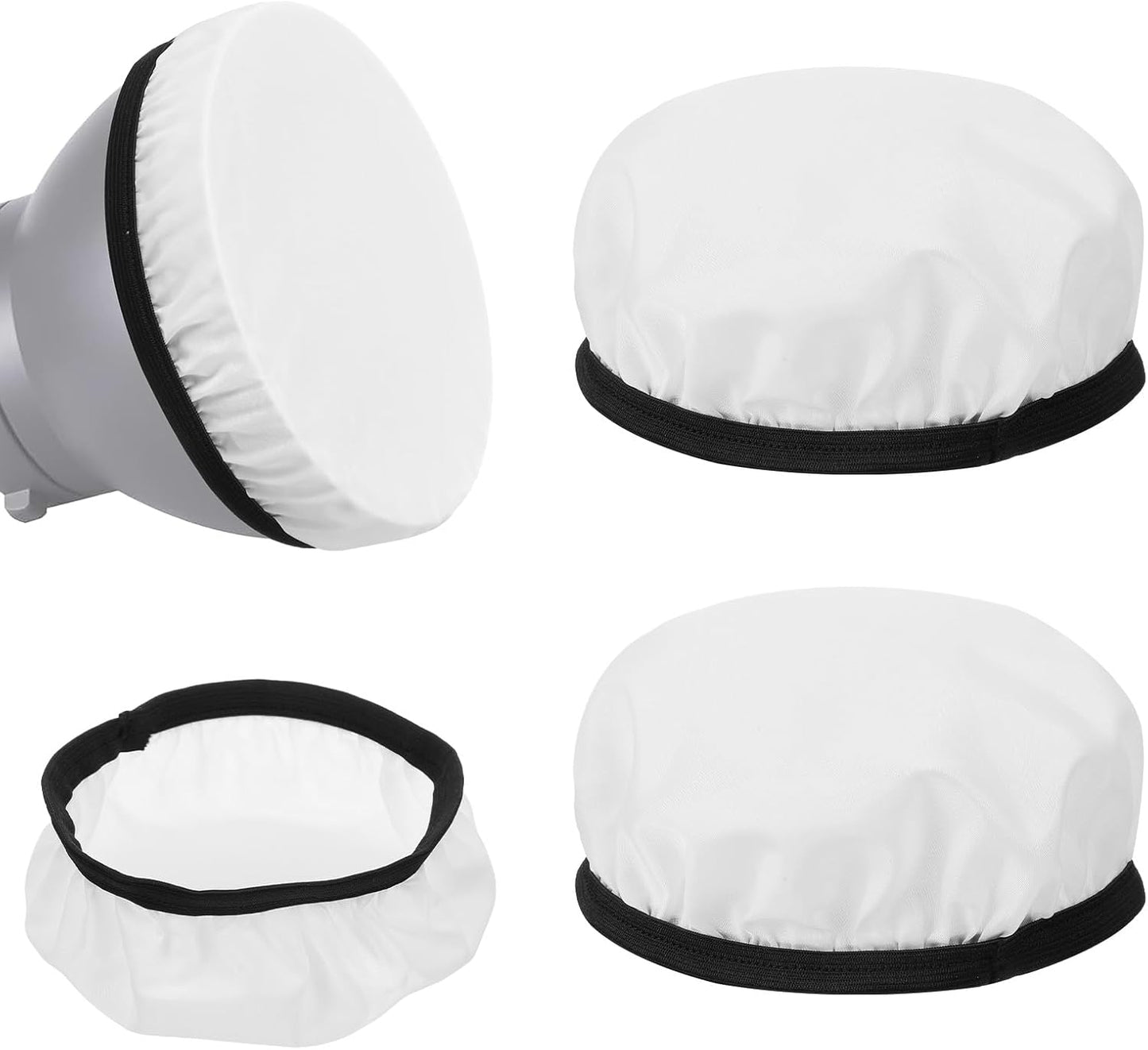 4 Cubiertas Difusor Luz Tela Oxford y Nailon Blanco