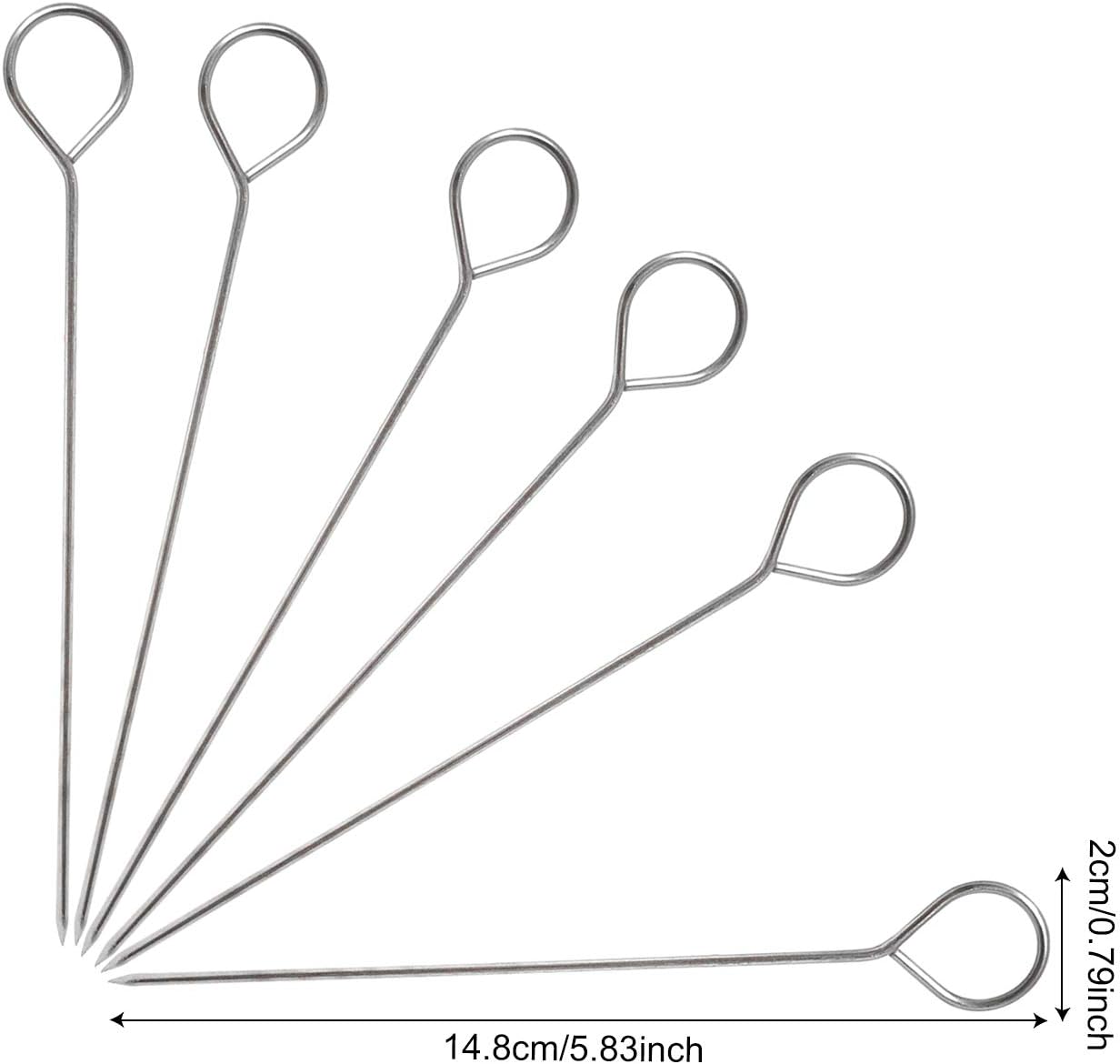30 Brochetas Acero Inox para Barbacoa Ganso Asado