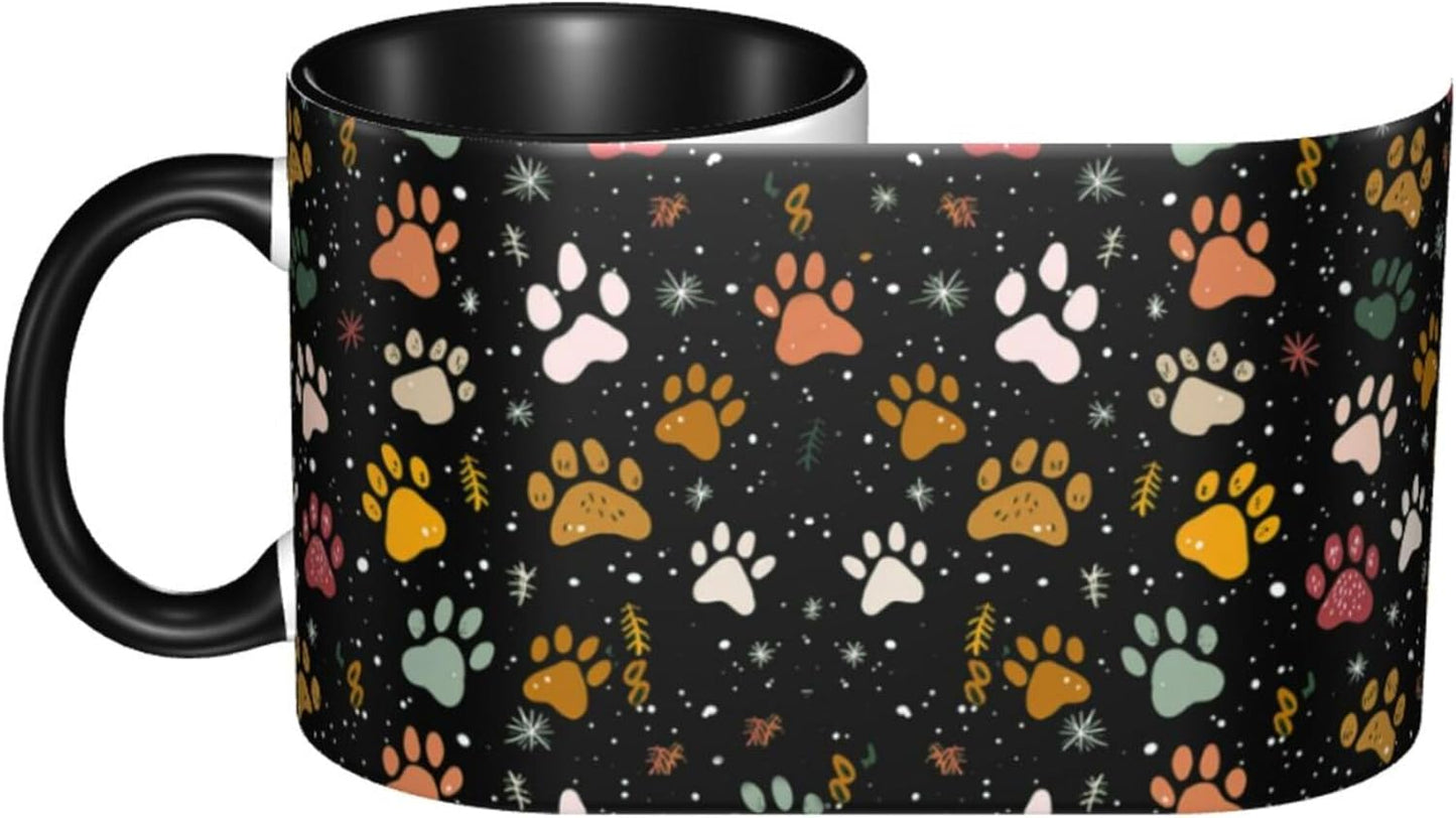 Taza de café con estampado de patas de 11 oz, regalo para mujer y hombre