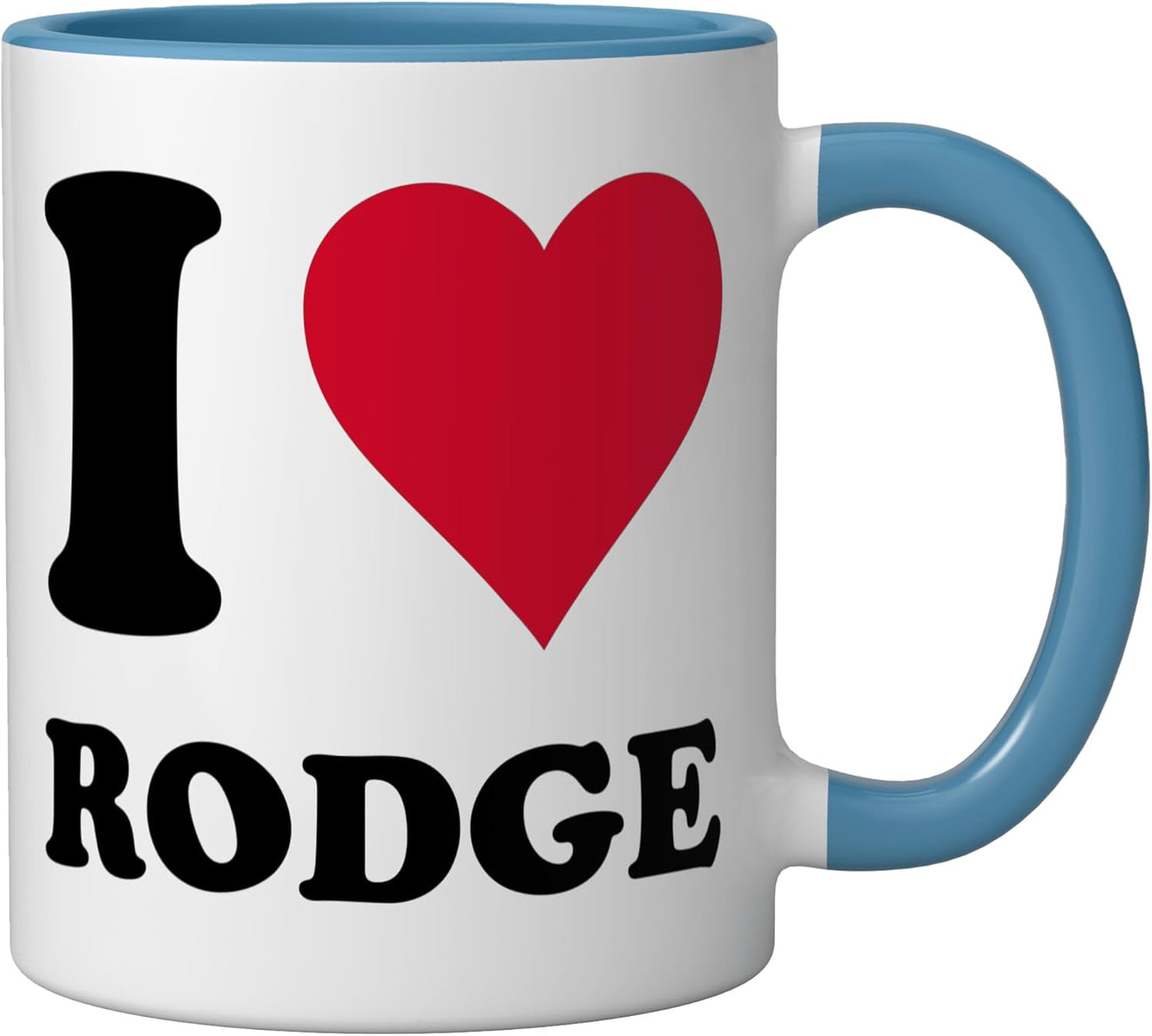 Taza Cerámica I Love Rodge Azul/Blanco