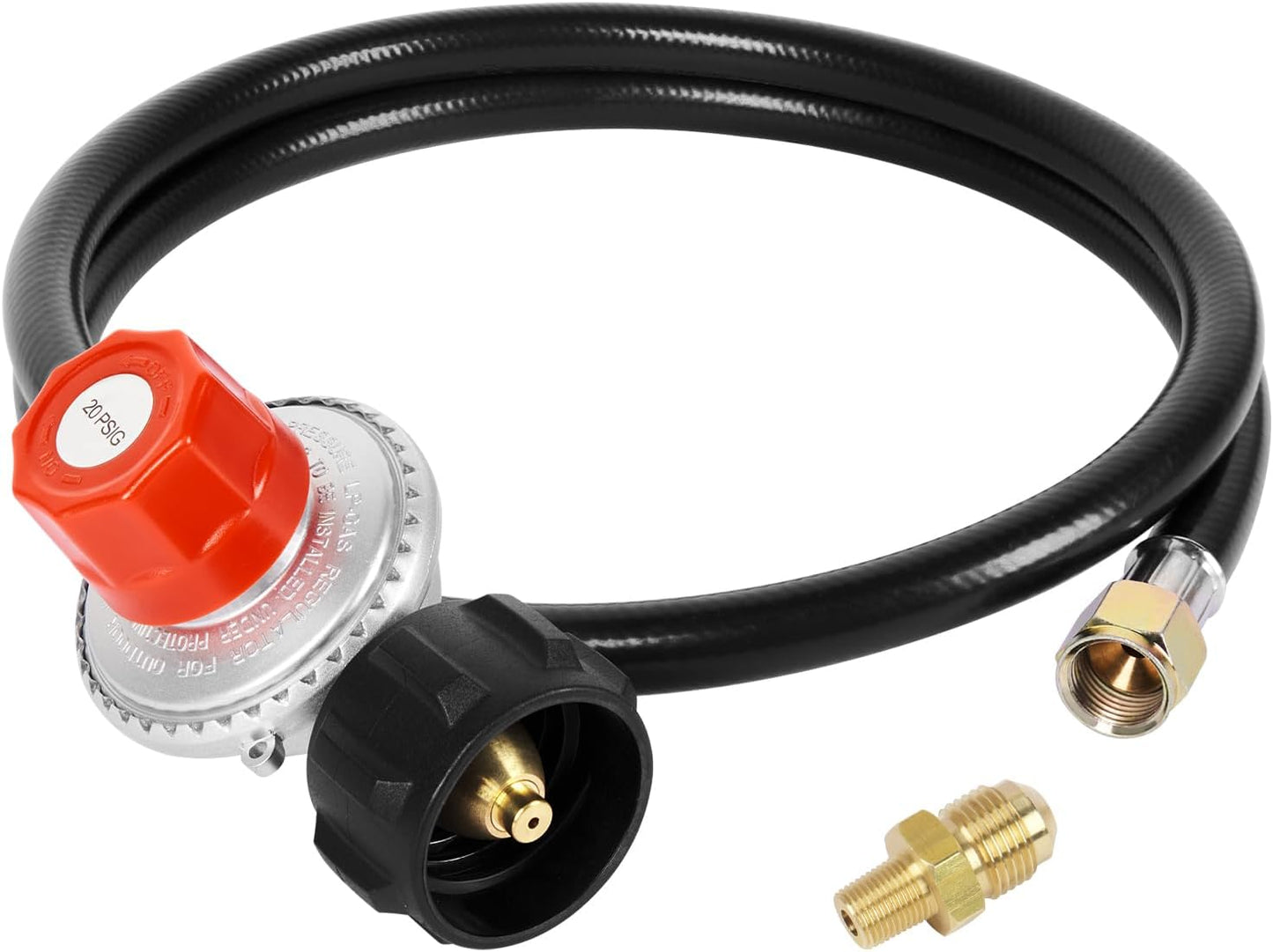 Regulador propano 0-20 PSI manguera adaptador latón 4ft