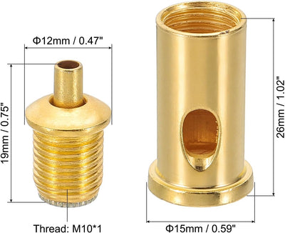 Set 5 Conectores Cable Acero Ajustables Base Colgar Lámpara Dorado