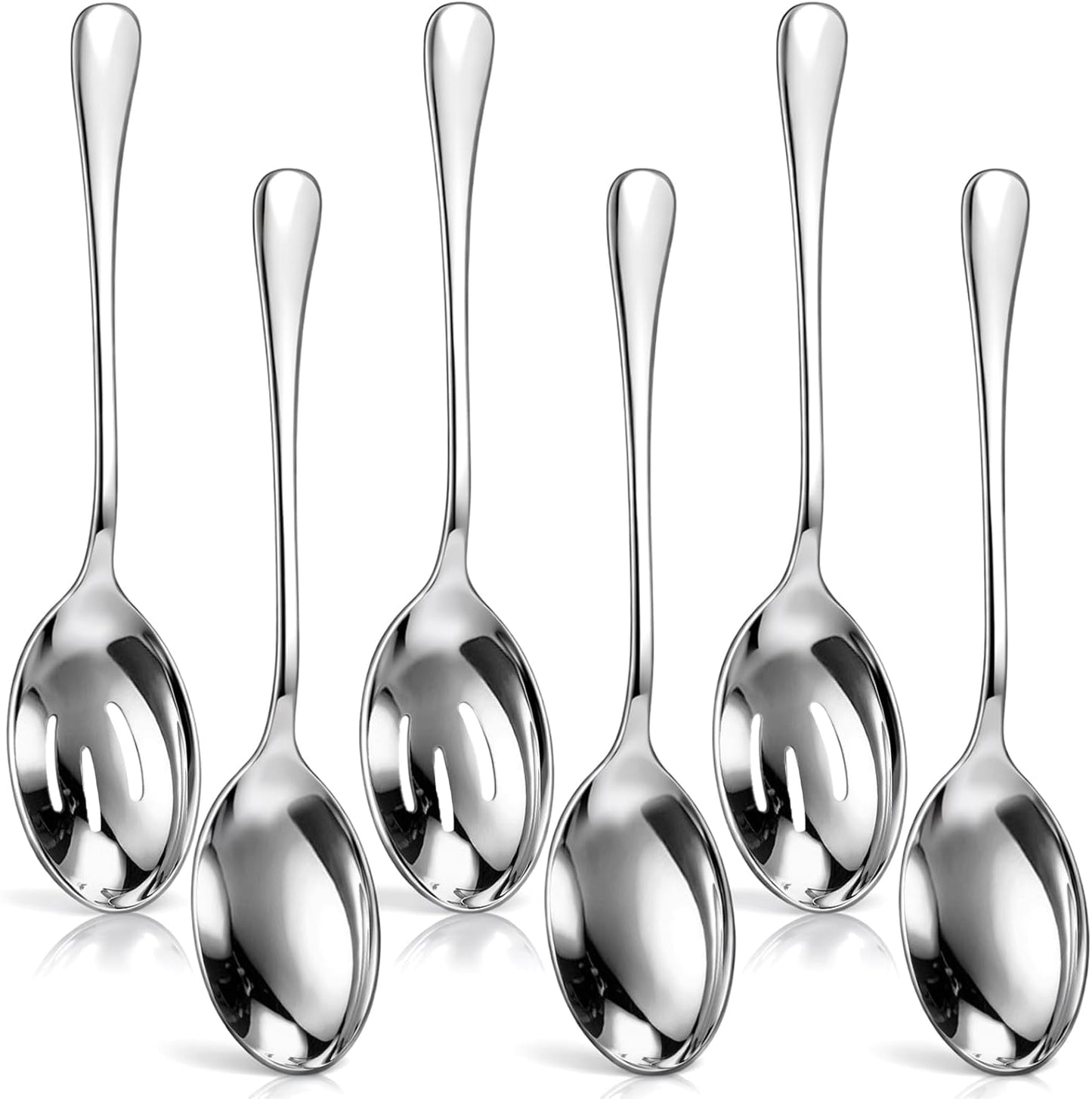 Juego de 6 cucharas grandes de acero inoxidable para servir