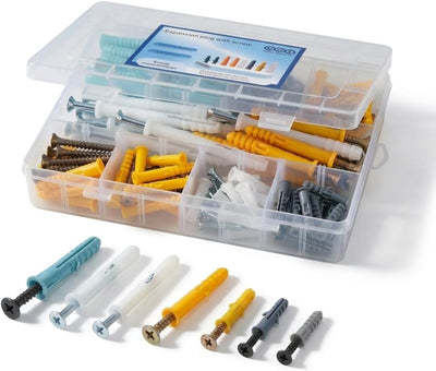 Kit 200 Anclajes Plástico y Acero para Paneles Yeso Pared