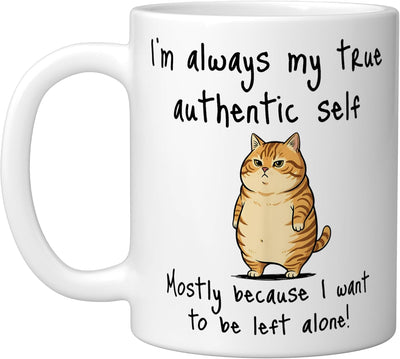 Taza Cerámica Blanca para Gato Sarcasta Auténtico