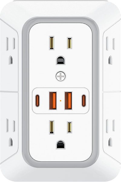 Extensor tomacorriente 6 salidas CA y 4 puertos USB