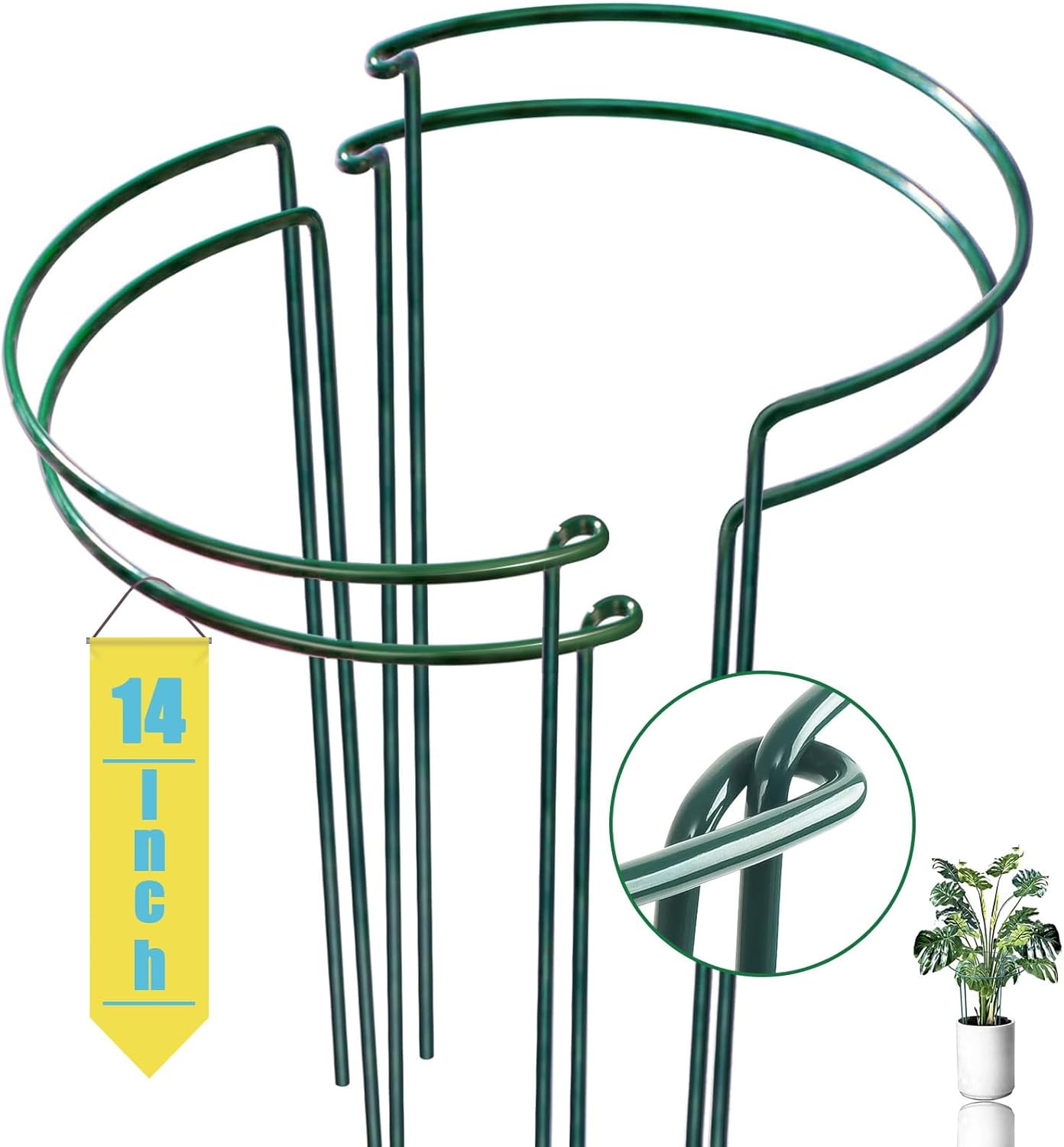 Estaca soporte plantas 14x8pulg set 4