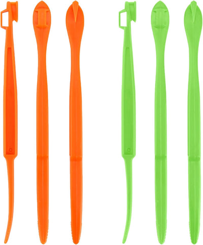 6 herramientas peladoras de naranja, cortador de cáscara cítrica, abridor de verduras y frutas con mango largo