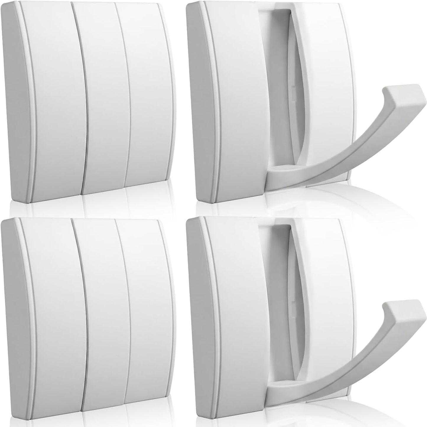 4 Ganchos Plegables Aluminio para Colgar en Pared Bufanda Bata