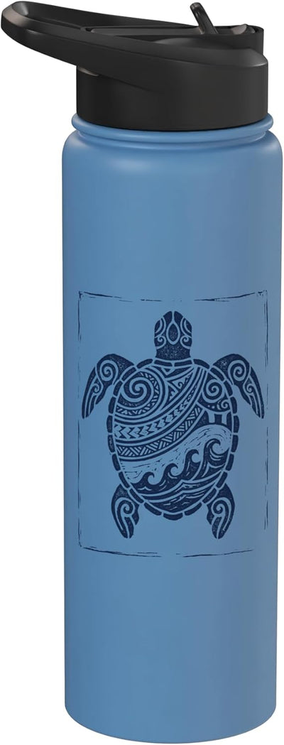 Botella agua acero inox aislada estilo tribal vintage