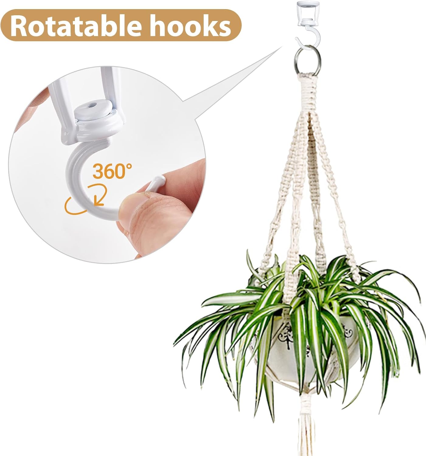 Ganchos techo para plantas colgantes metal resistente