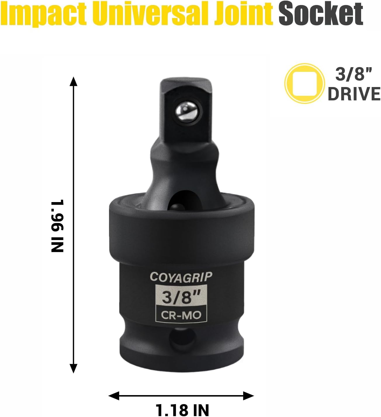 Punta de impacto universal 3/8" acero CR-MO rotación 360