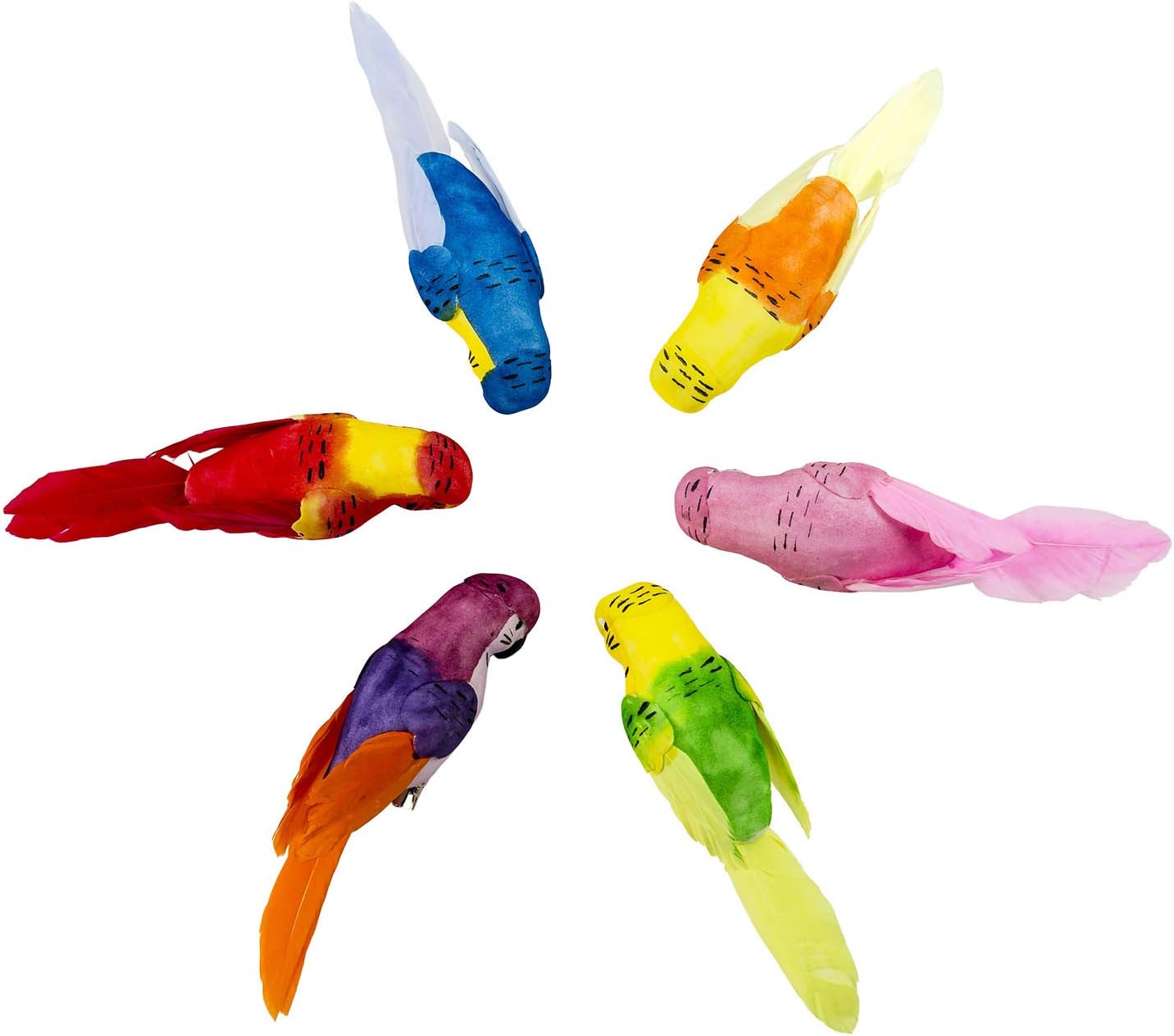 Kit 6pcs decoración bird DIY con clip metal