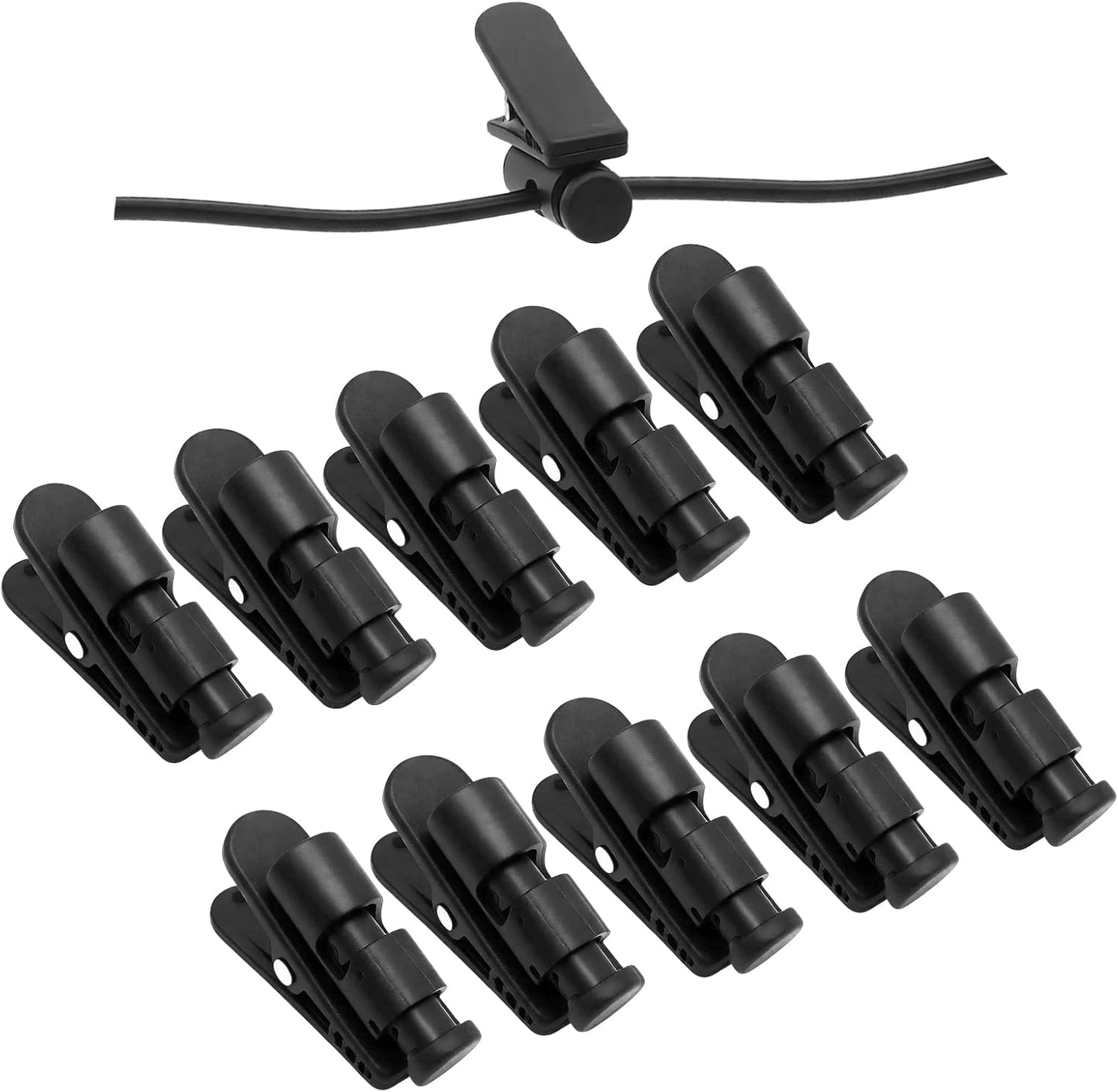 10 Clips Auriculares Plástico Gancho Negro para Cabello