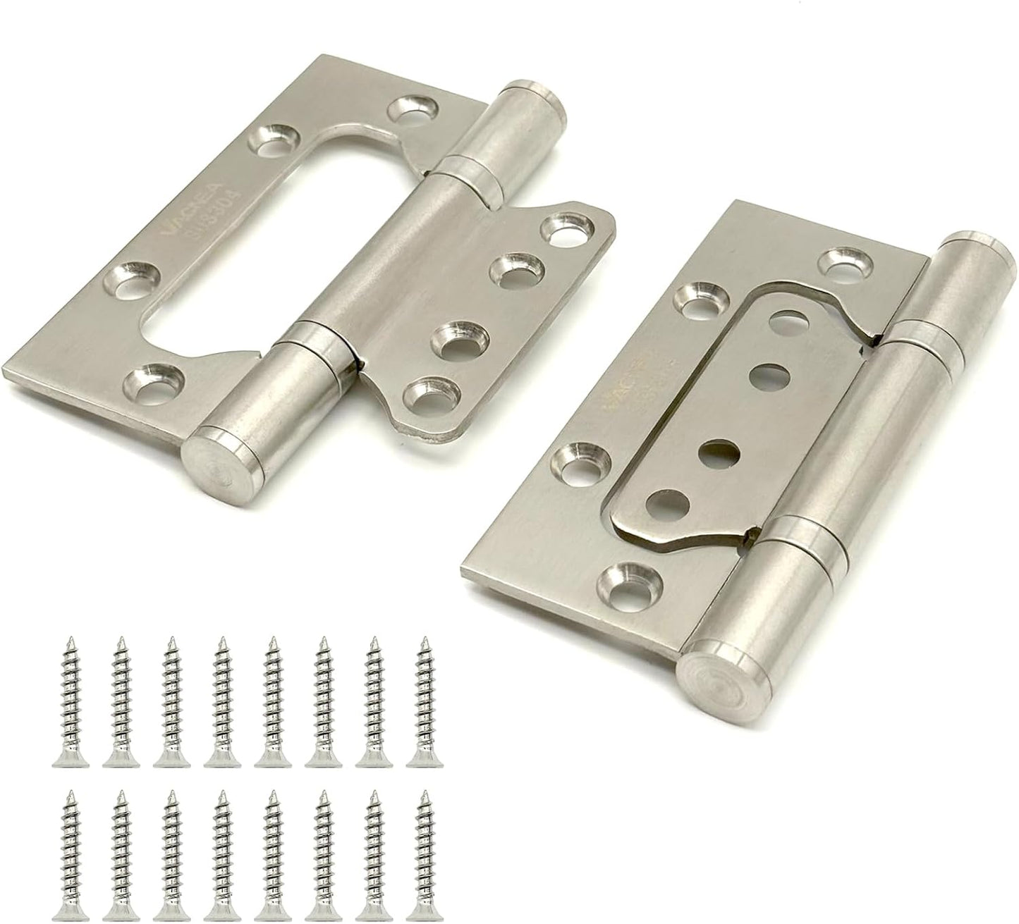2 Pzas Bisagra Puerta Acero Inox 304 4x3pulg Níquel Satinado