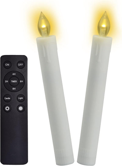 Velas eléctricas LED con temporizador remoto para candelabro