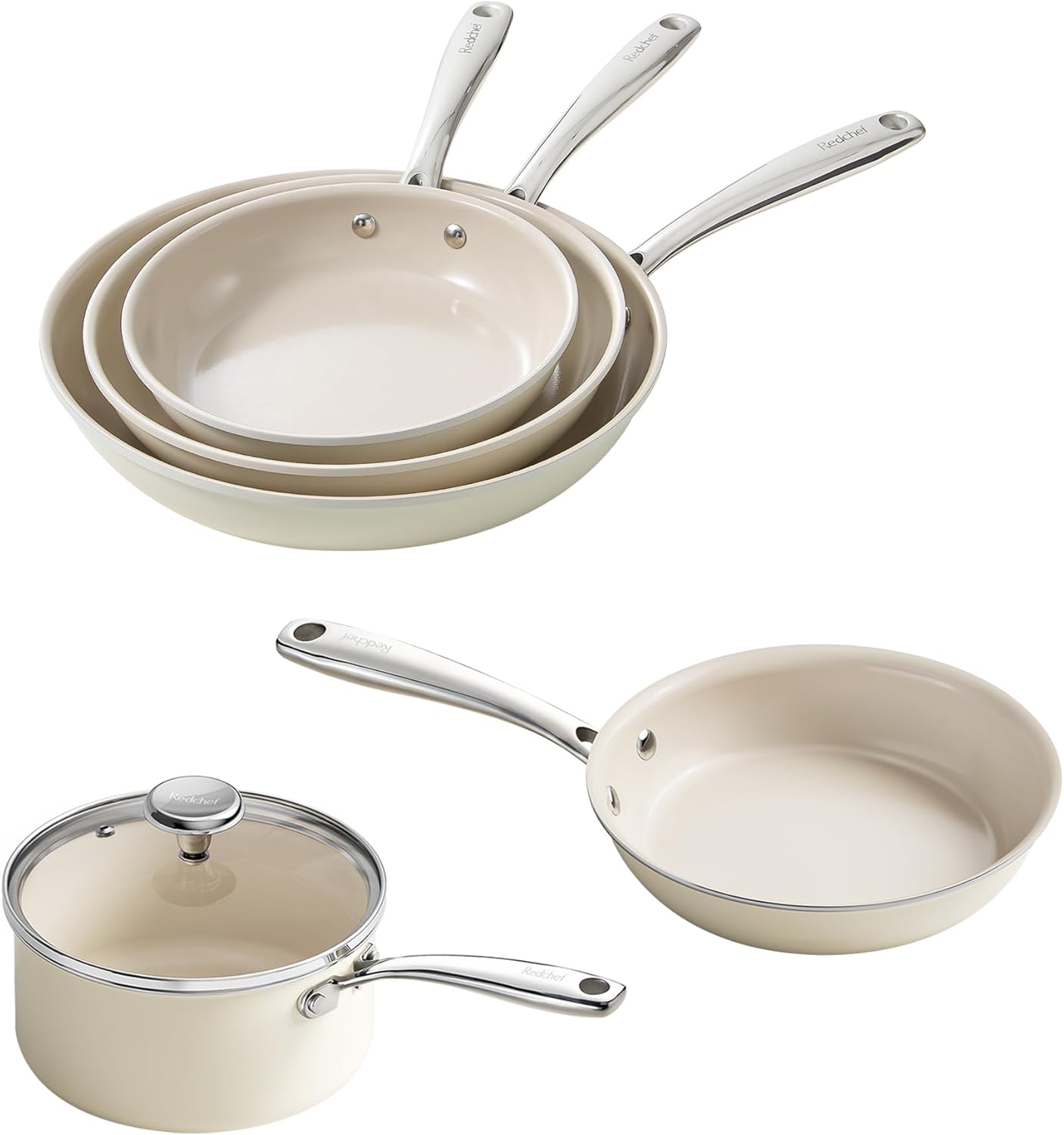 Set Utensilios Cocina Antiadherente Sartén Cerámica 8pulg