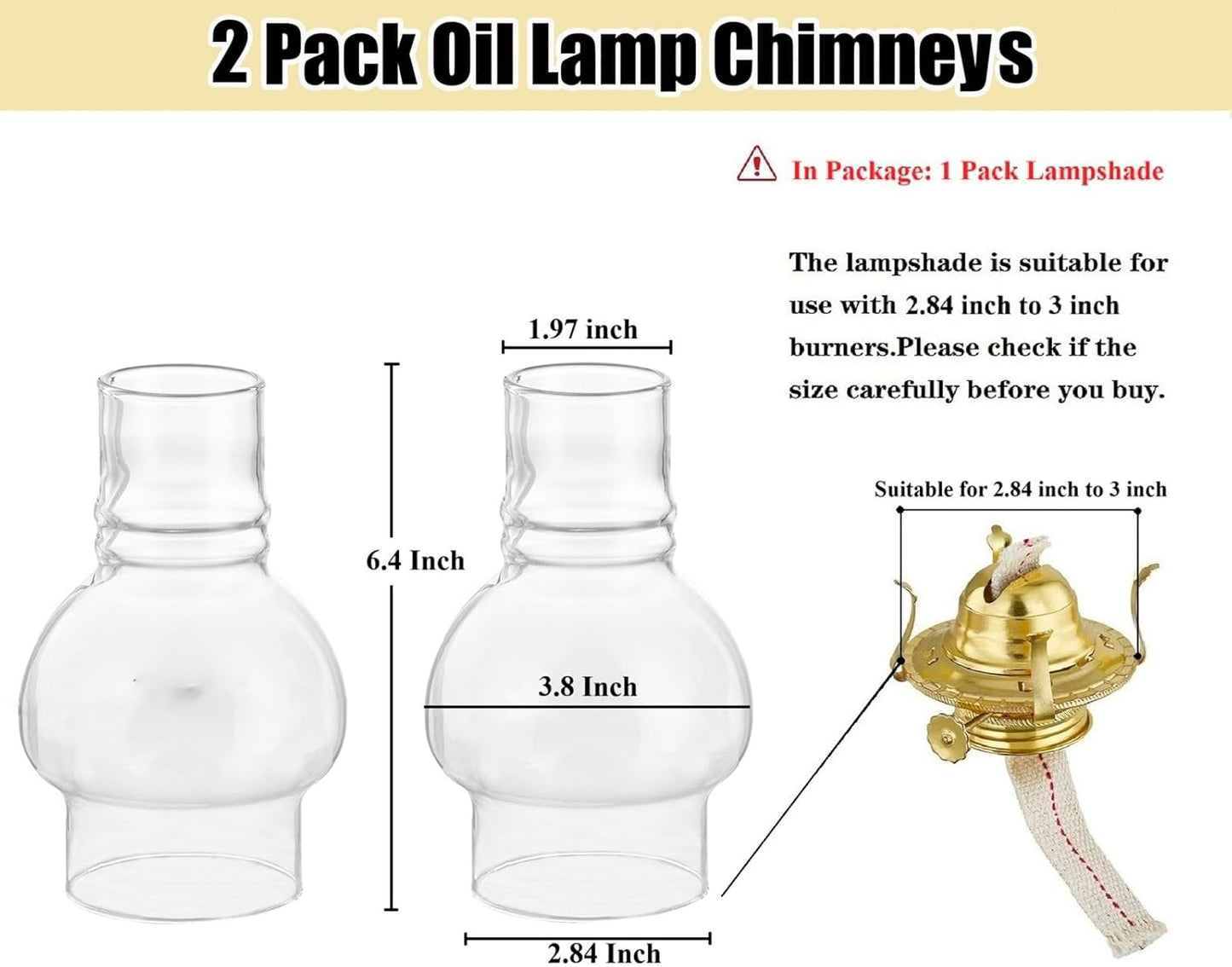 Lámpara aceite chimenea globo vidrio transparente
