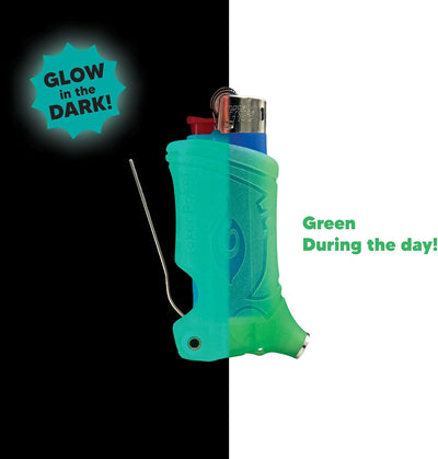Funda encendedor brilla oscuridad acampar todo incluido verde