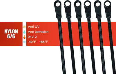 300 Bridas 12pulg Orificio Cremallera Para Cables 75lb