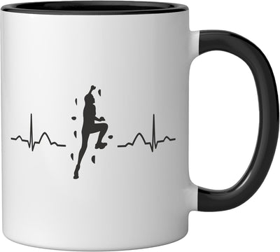 Taza Cerámica Bouldering para Niños Negro/Blanco