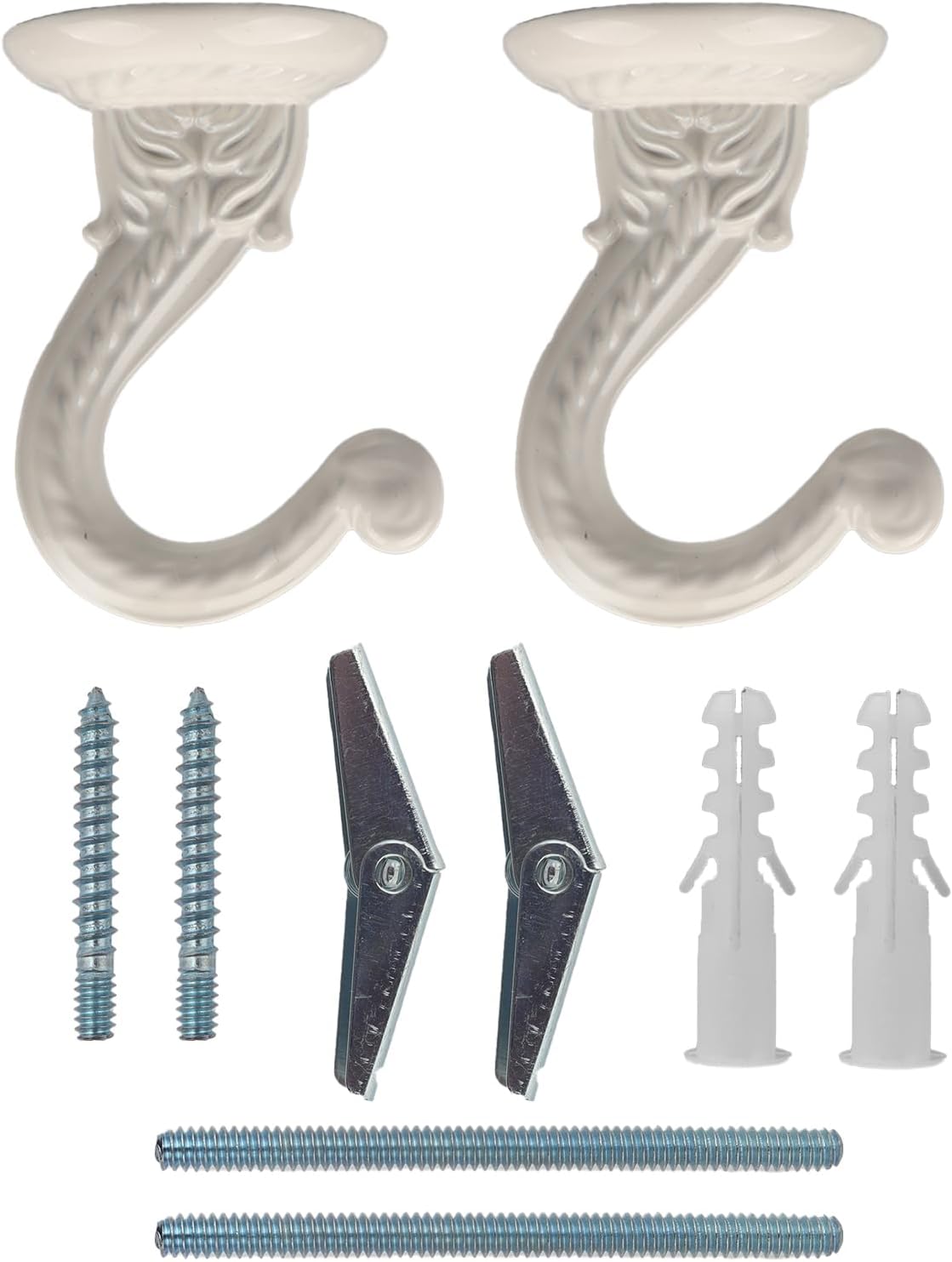 Pack 2 Ganchos Metal Blanco 2.25pulg para Colgar
