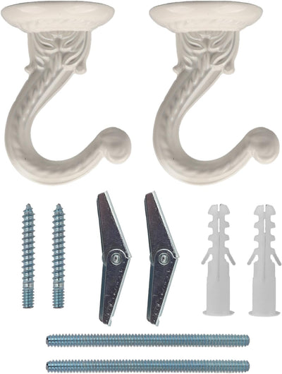 Pack 2 Ganchos Metal Blanco 2.25pulg para Colgar