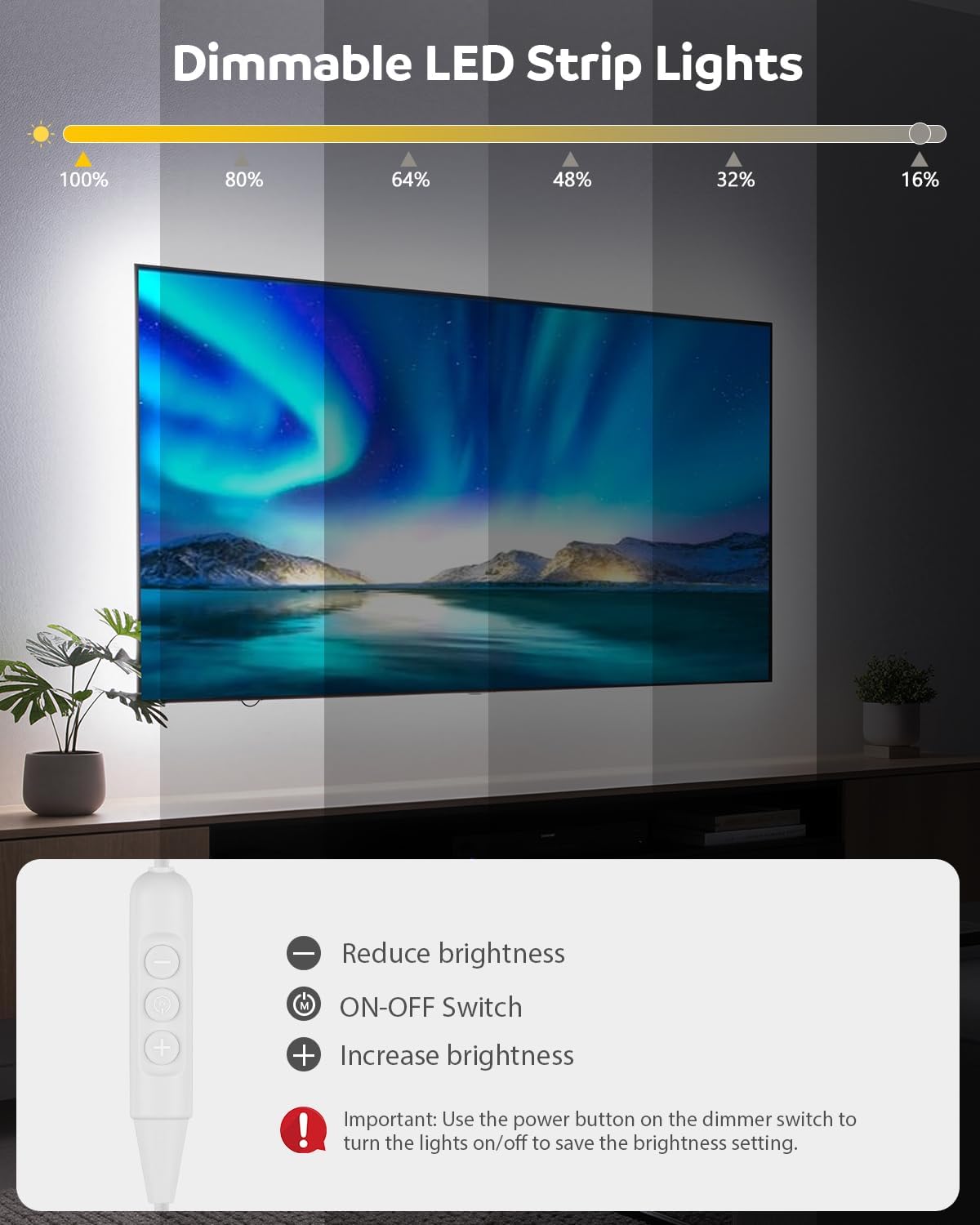 Tira Luz LED USB Blanca Fría Flexible Dormitorio