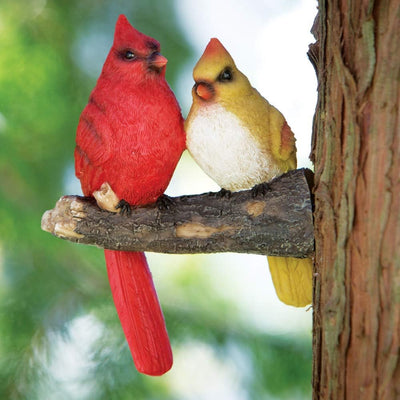 Pareja cardenales escultura jardín decoración patio