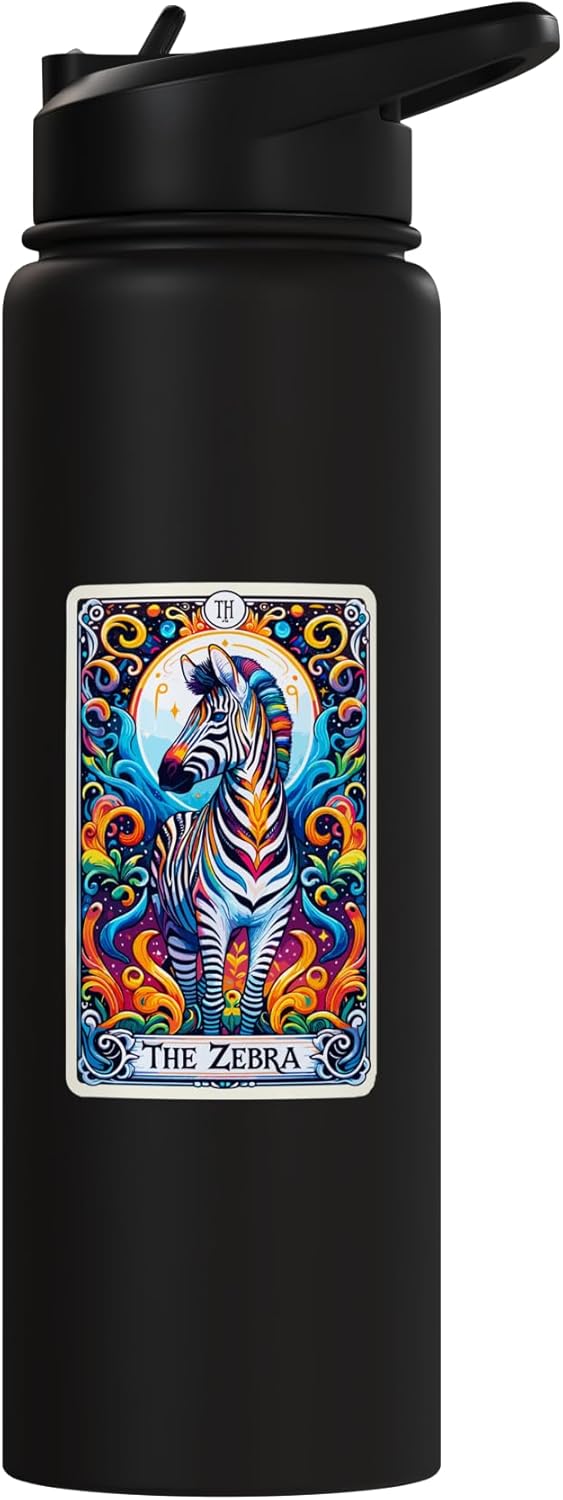 Botella agua acero inox aislada zebra mística