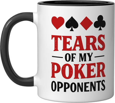 Taza de cerámica Tears Of My Poker Opponents negra/blanca