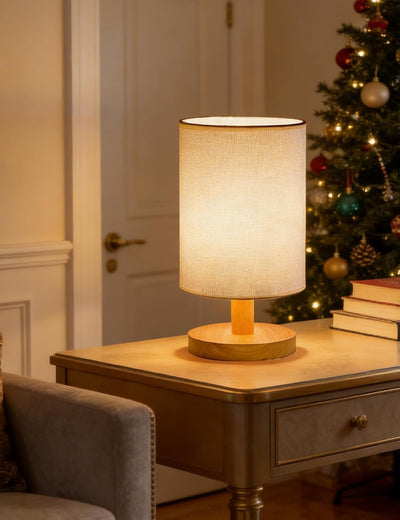 2 Lámparas Tela Modernas Mesita Noche Decorativa Minimalista