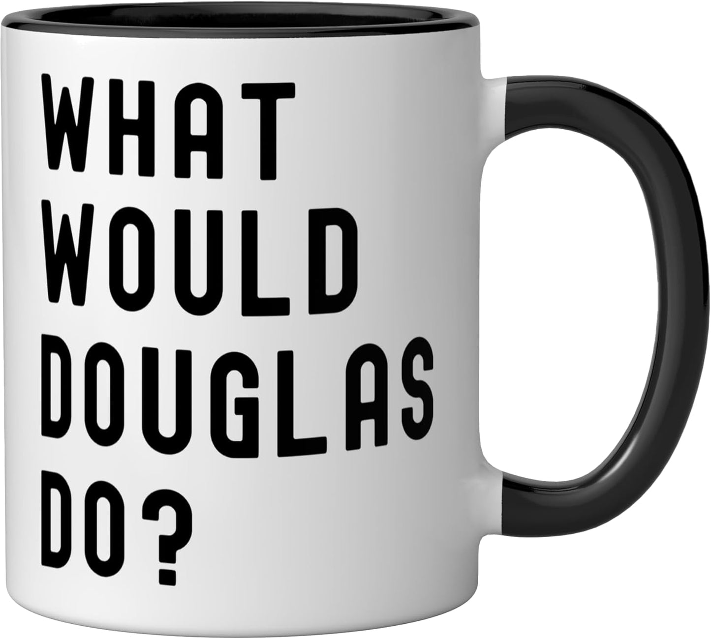 Taza de cerámica What Would Douglas Do Negro/Blanco