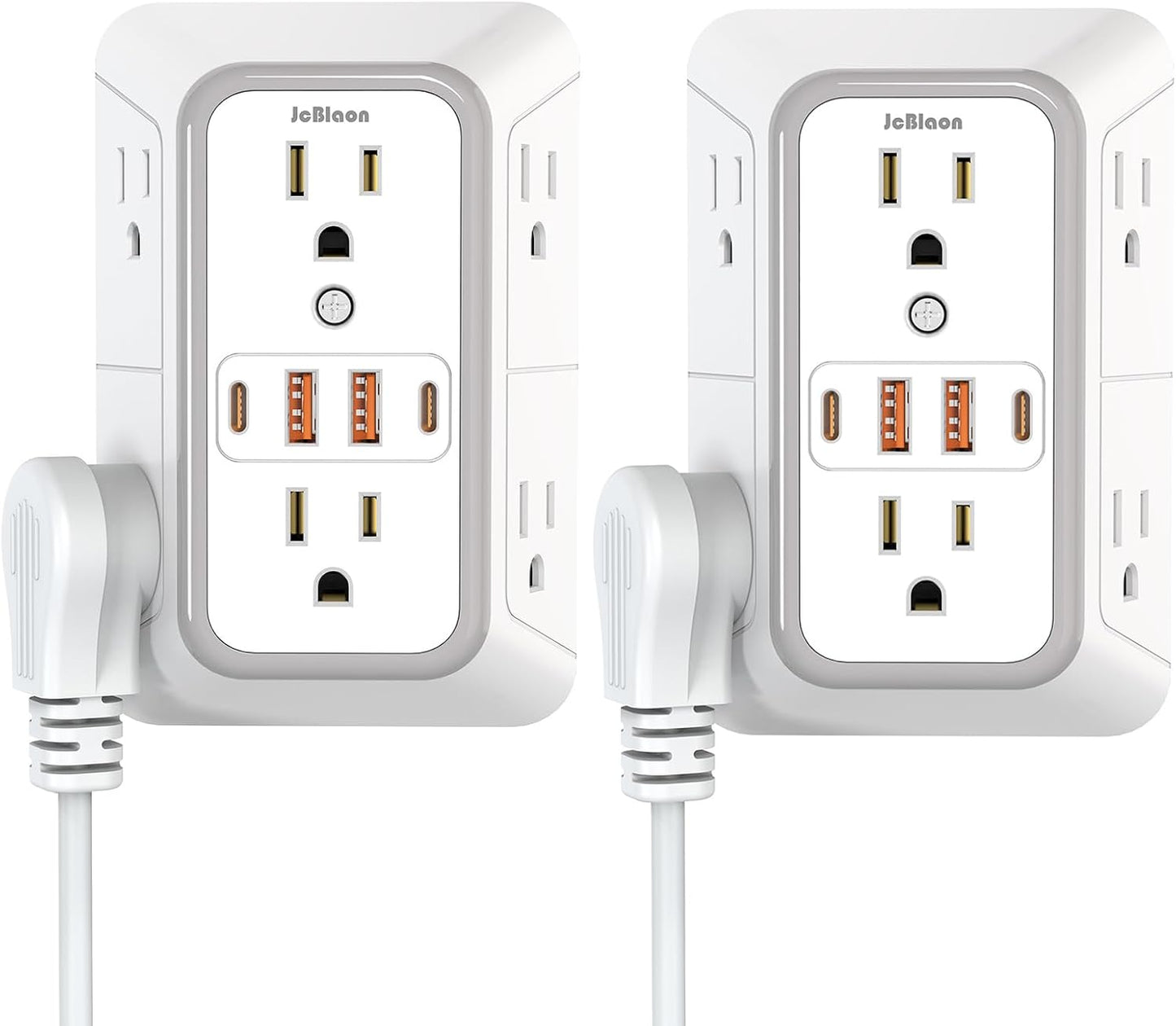 Extensor toma pared 6 salidas 4 USB (2 USB C) 1050J con proteccion