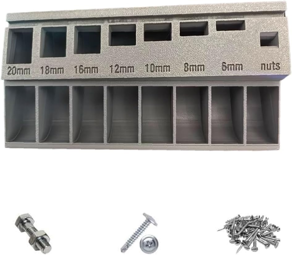 Clasificador pernos M3 bandeja 3D con 7 ranuras