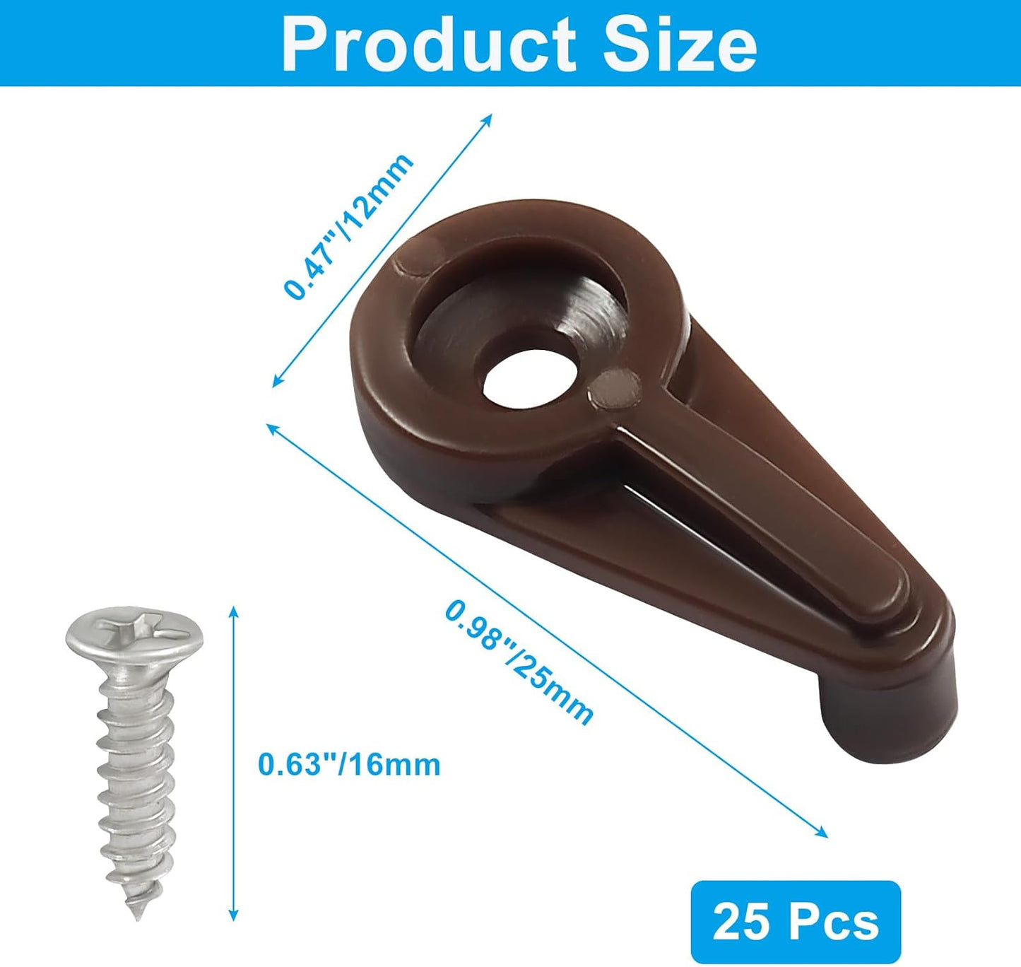 25 Pzas Ganchos Vidrio 4mm para Espejos Armarios Puertas Ventanas