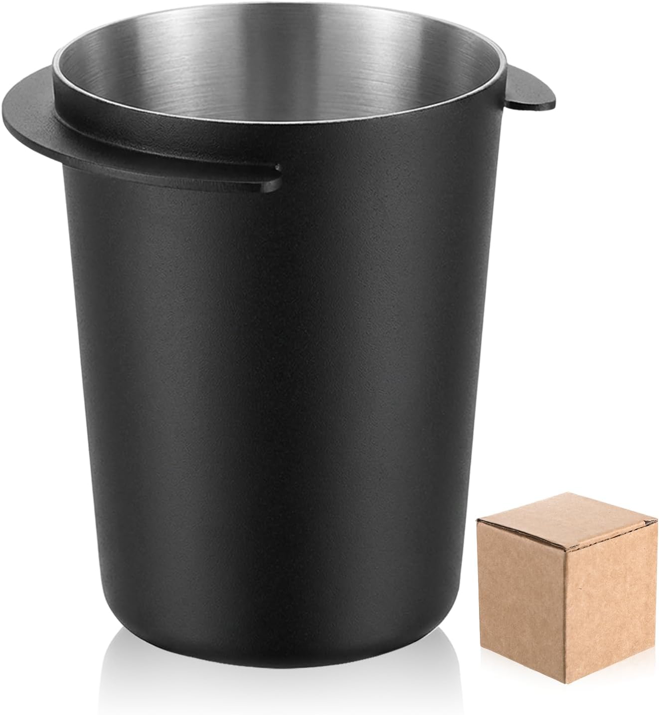 Copa dosificadora café acero inox para molinillo negro