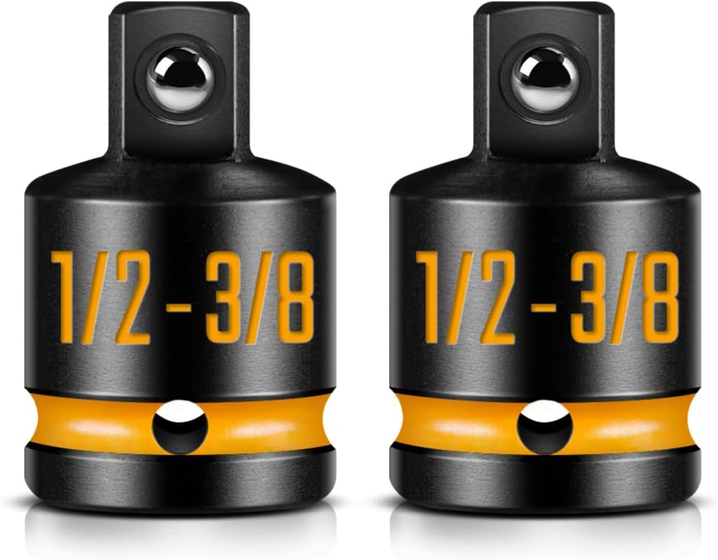 2 Adaptadores Enchufe Impacto 1/2pulg a 3/8pulg Acero CR-MO