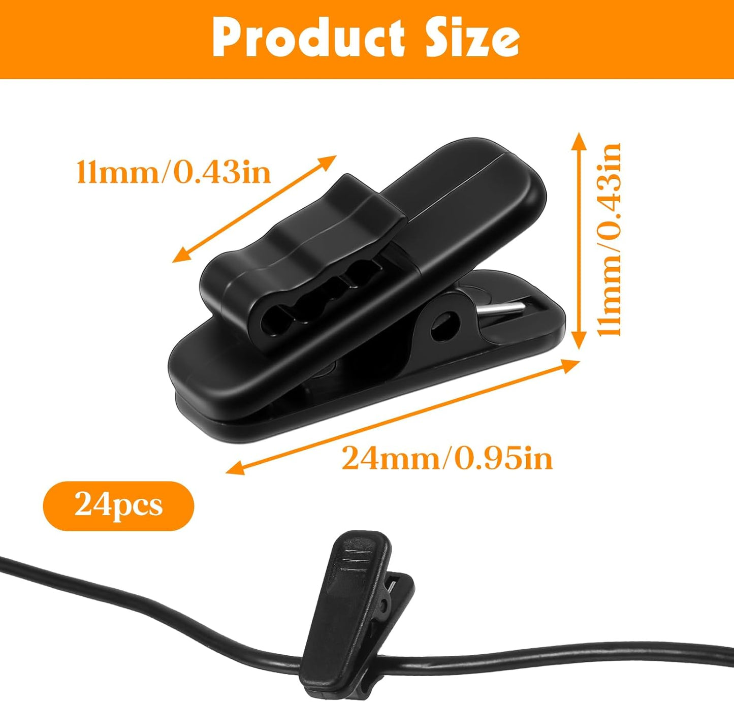 20 Clips Auriculares para Ropa y Micrófonos