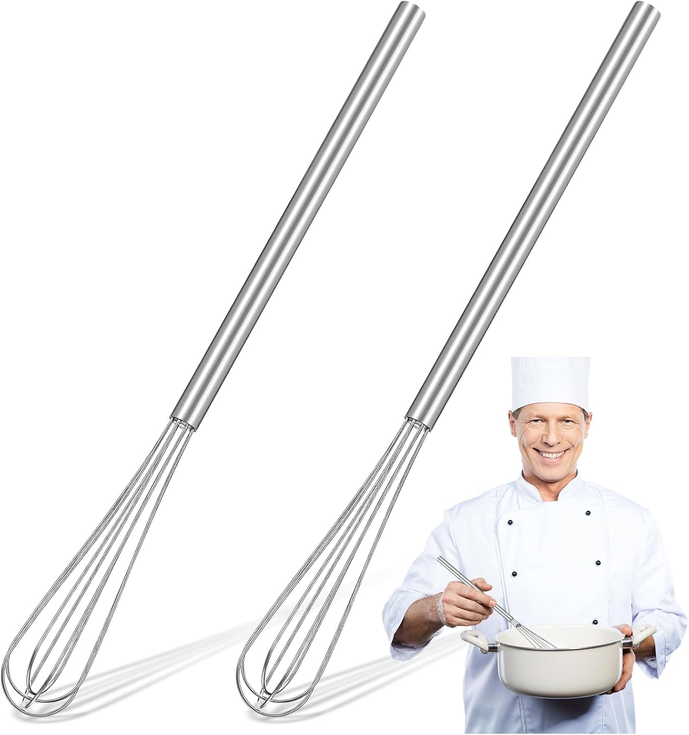 2 Pzas Batidor Acero Inox para Mezclar Salsas