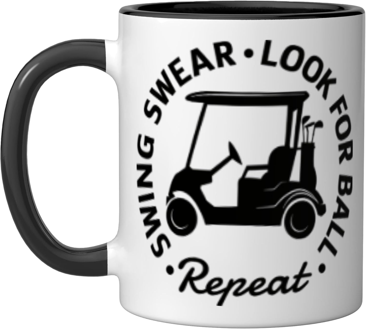 Taza Cerámica Golf Juego Negro/Blanco