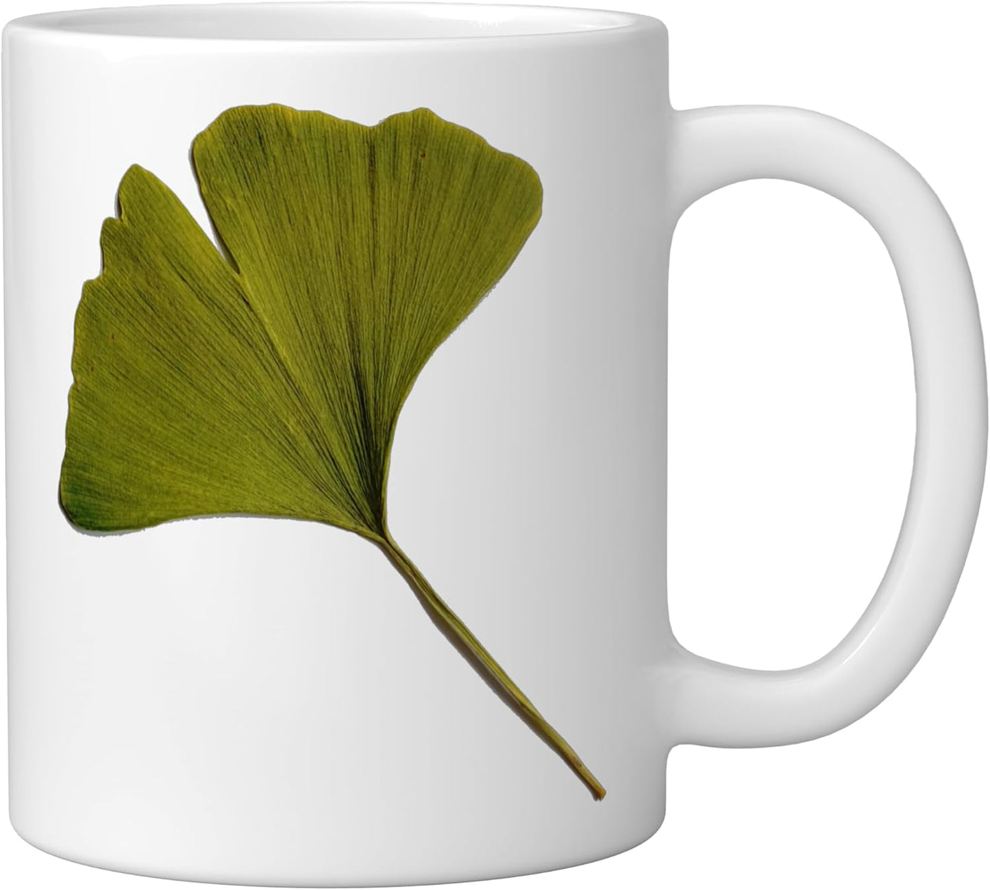 Taza Cerámica Ginkgo Leaf Blanca